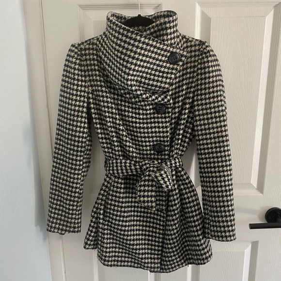 lovestitch Jackets & Blazers - Houndstooth cowl neck coat - S - Lovestitch